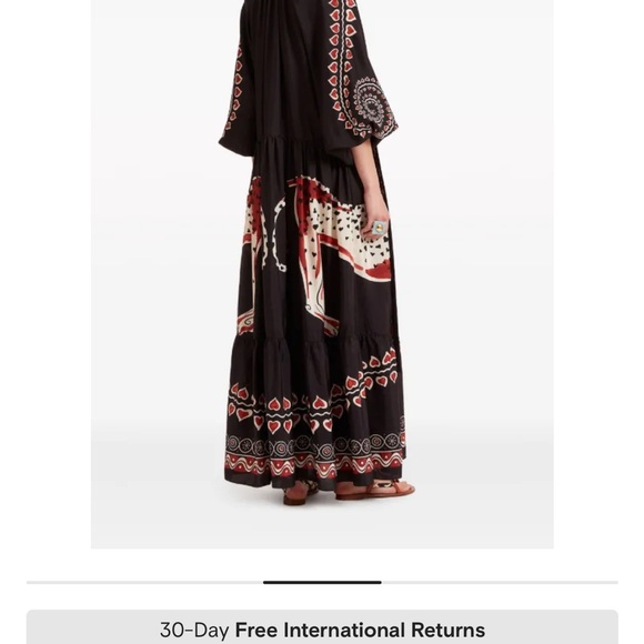 LA DoubleJ Black and Pink Resort Gown with Bishop Sleeves - goop - Picture 3 of 8